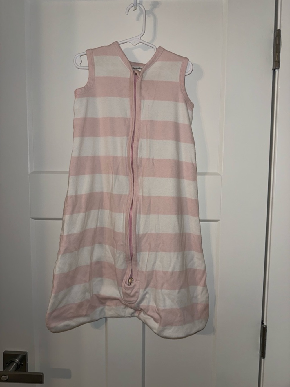 Burt's Bees Pink and White Striped Sleeveless Sleep Sack